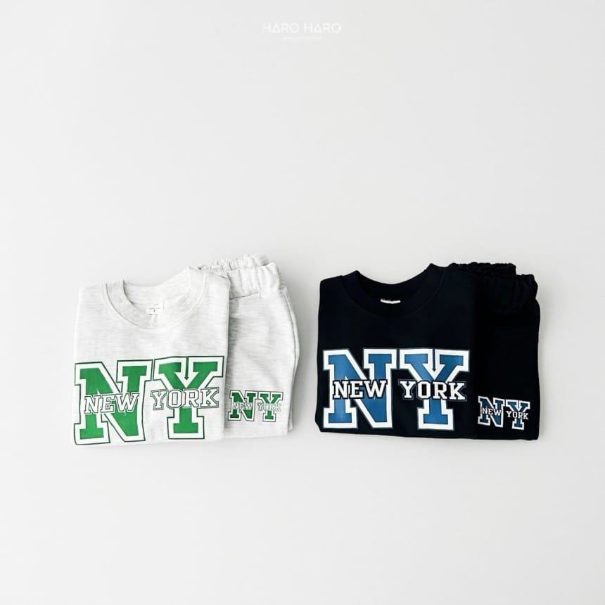 Haro Haro - Korean Children Fashion - #kidsshorts - Newyork Top Bottom Set - 2