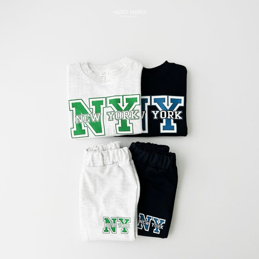 Haro Haro - Korean Children Fashion - #kidsstore - Newyork Top Bottom Set - 3