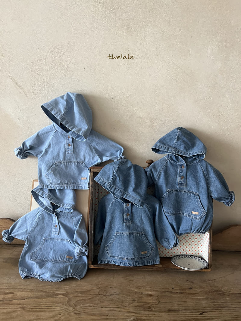 Lala - Korean Baby Fashion - #babyfashion - Hoody Denim Body Suit - 7