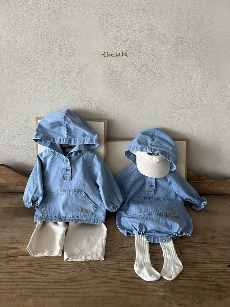 Lala - Korean Baby Fashion - #babygirlfashion - Hoody Denim Body Suit - 9