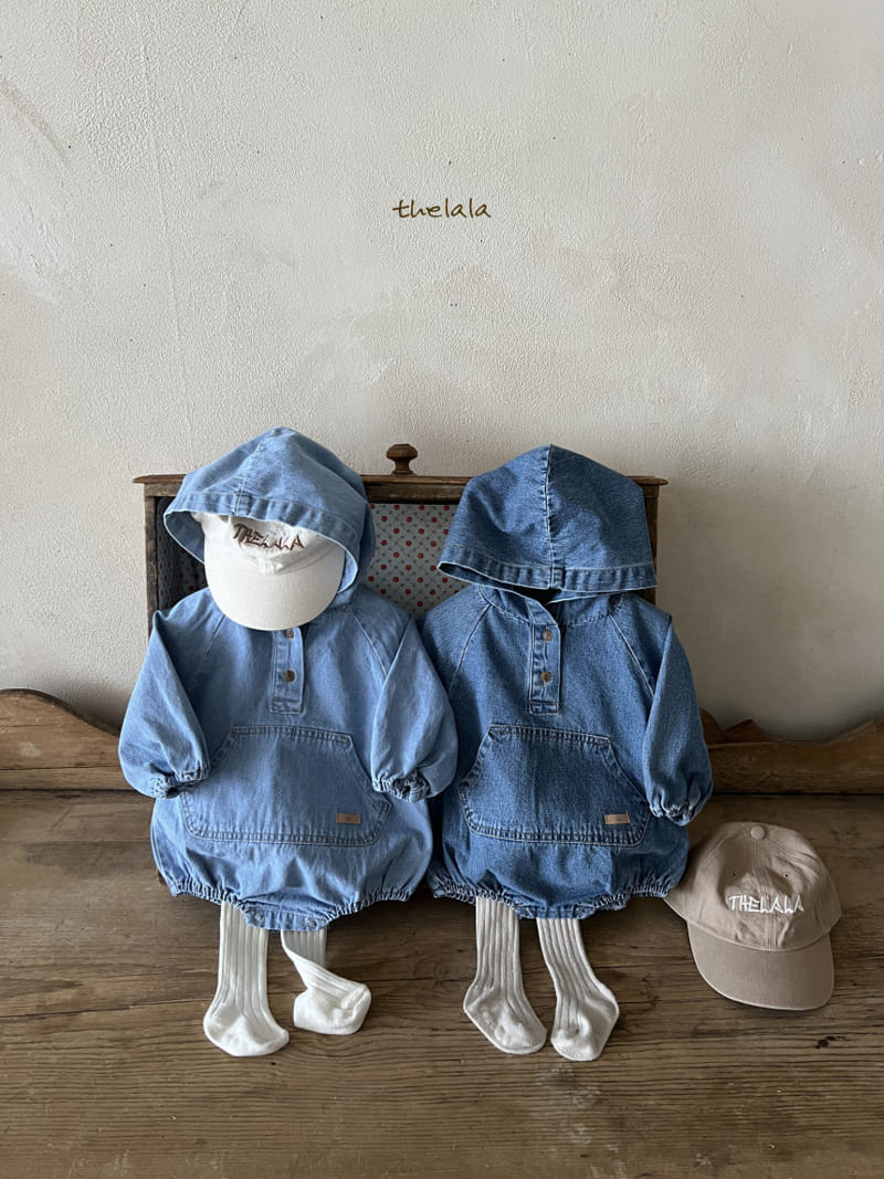 Lala - Korean Baby Fashion - #babyoninstagram - Hoody Denim Body Suit - 11
