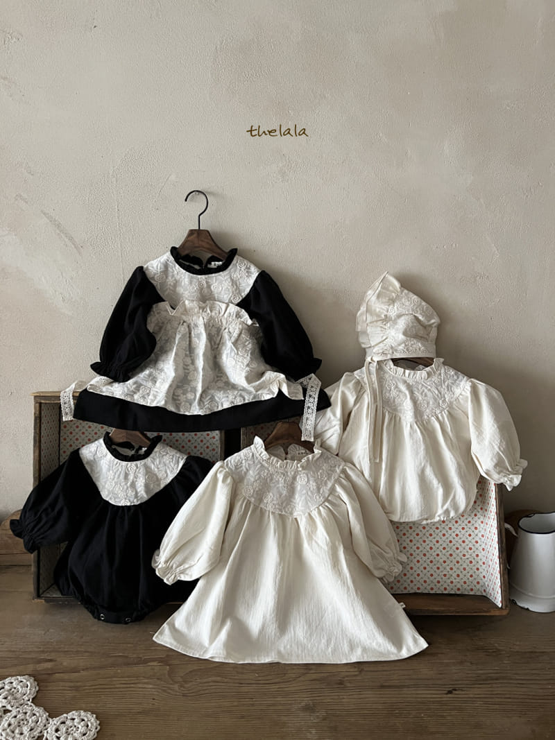 Lala - Korean Baby Fashion - #babyoninstagram - White Rose Apron - 4
