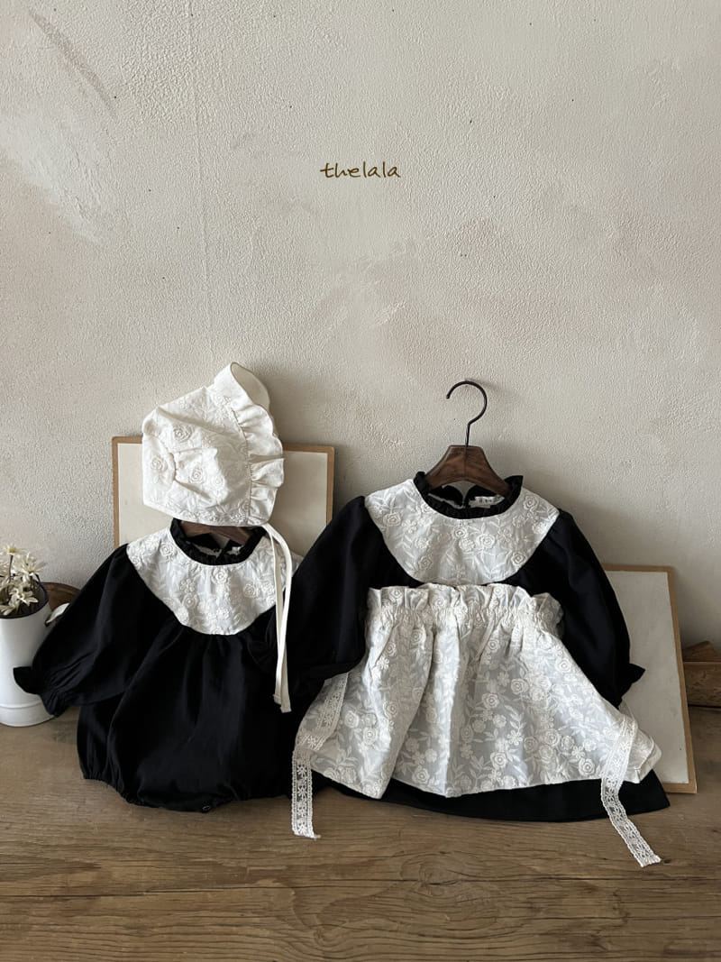 Lala - Korean Baby Fashion - #babyoutfit - White Rose Apron - 6