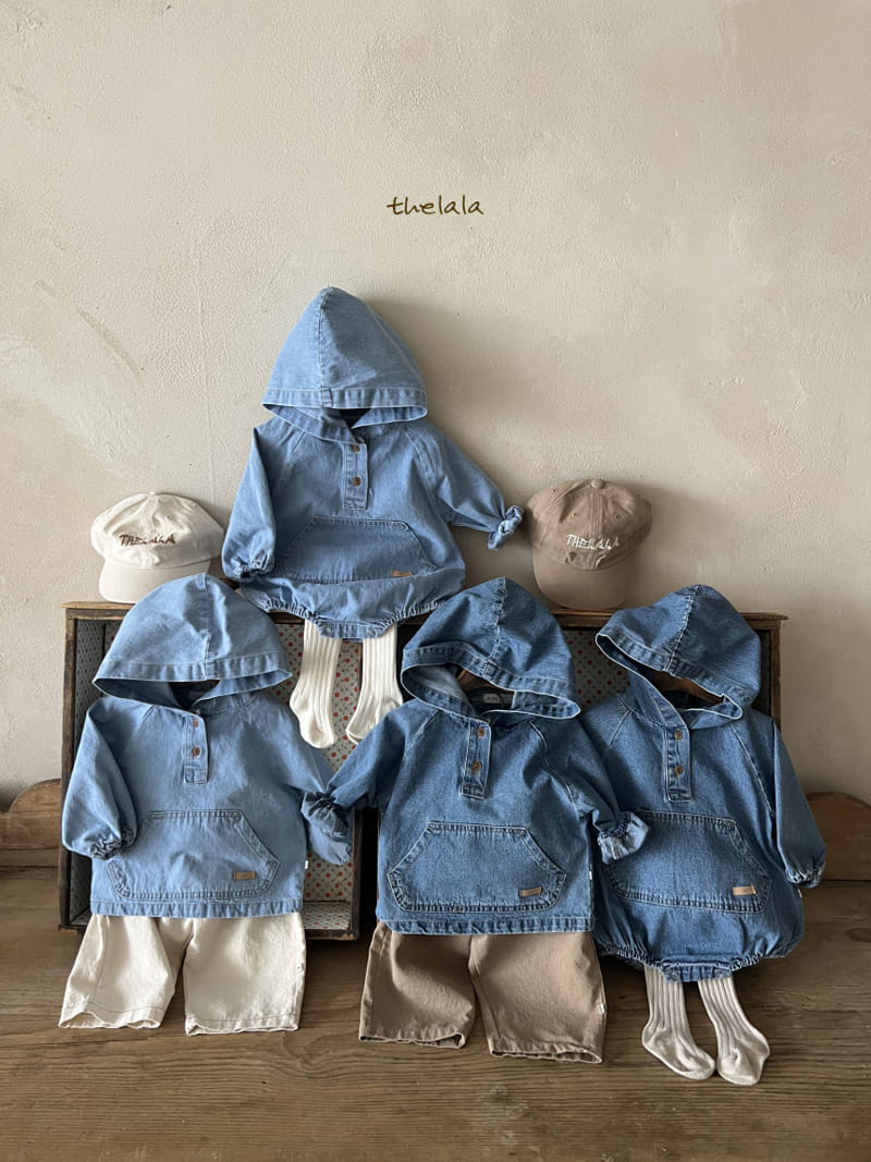 Lala - Korean Children Fashion - #fashionkids - Hoody Denim Tee - 8