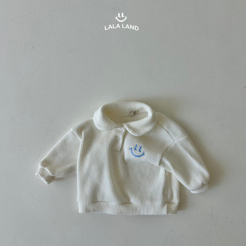 Lalaland - Korean Baby Fashion - #babyoninstagram - Bebeb Waffle Collar Sweatshirt - 4