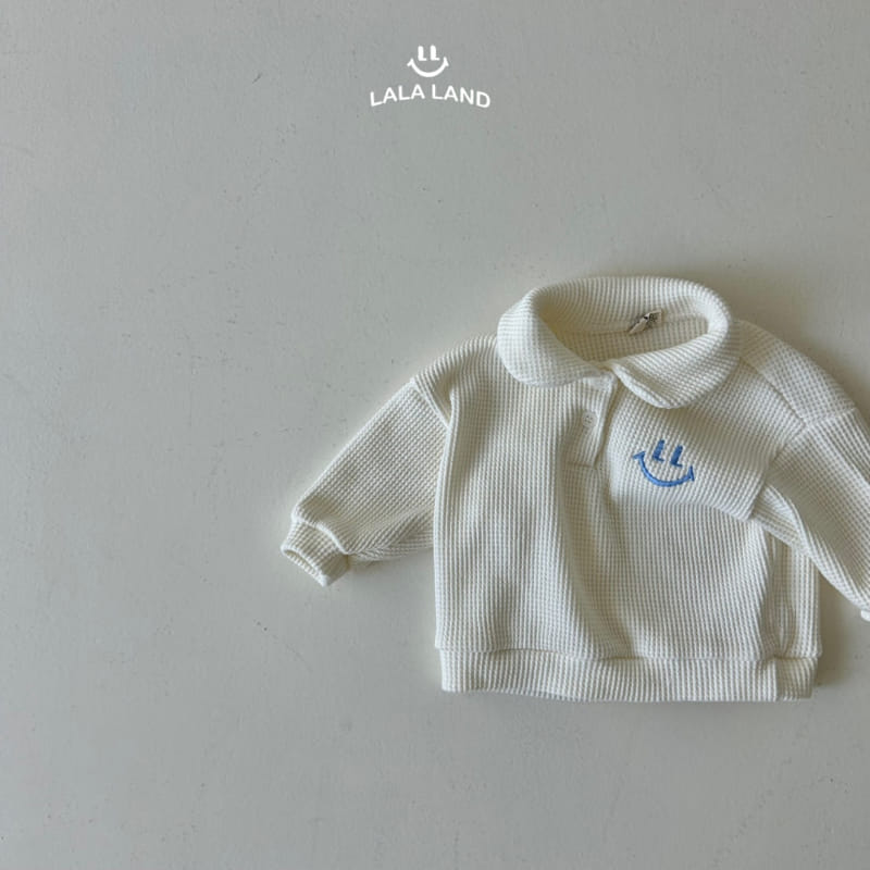Lalaland - Korean Baby Fashion - #babyoutfit - Bebeb Waffle Collar Sweatshirt - 5