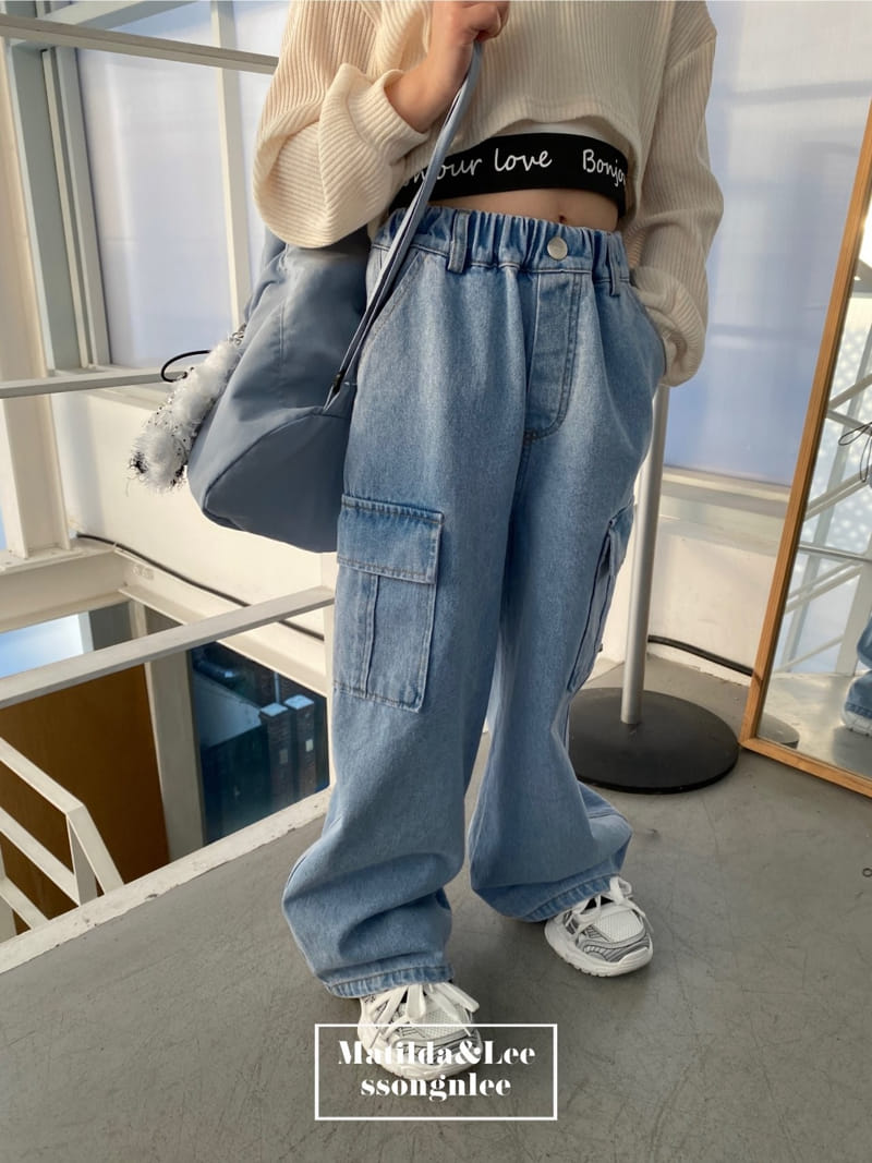 Matilda & Lee - Korean Children Fashion - #designkidswear - Loose Fit  Cargo Denim Pants - 6