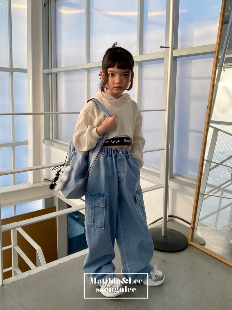 Matilda & Lee - Korean Children Fashion - #prettylittlegirls - Loose Fit  Cargo Denim Pants - 2