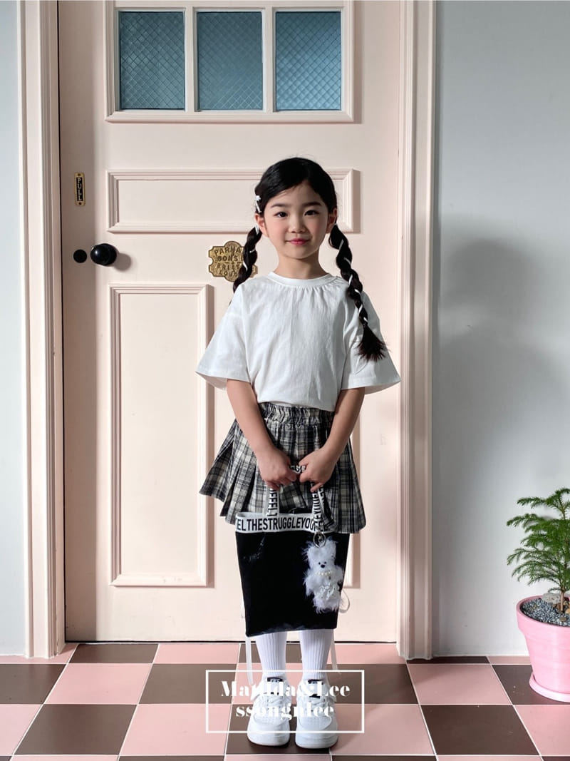 Matilda & Lee - Korean Children Fashion - #prettylittlegirls - Check Wrinkle Skirt