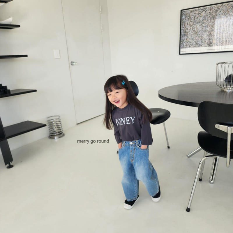 Merry Go Round - Korean Children Fashion - #childofig - Wide Denim Pants - 5