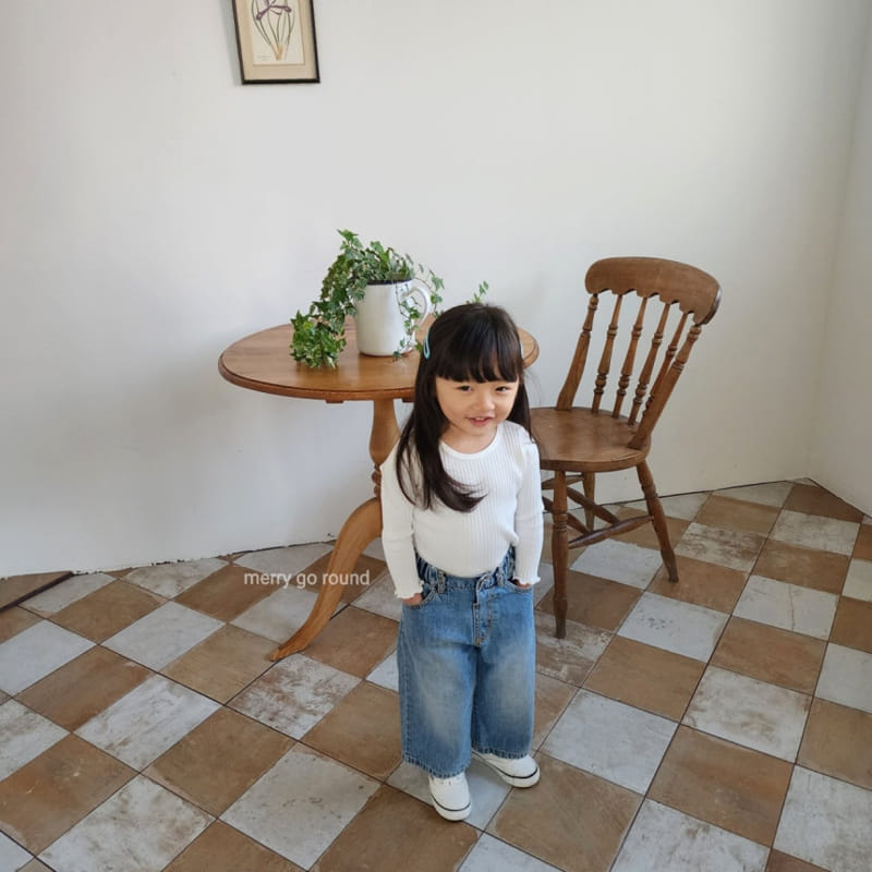 Merry Go Round - Korean Children Fashion - #childofig - Rib Ribbon Tee - 5