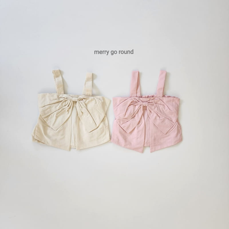 Merry Go Round - Korean Children Fashion - #childofig - Ribbon Sleeveless