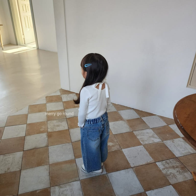 Merry Go Round - Korean Children Fashion - #childrensboutique - Rib Ribbon Tee - 7