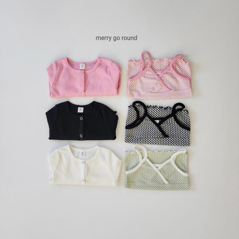 Merry Go Round - Korean Children Fashion - #childrensboutique - Check Sleeveless Set
