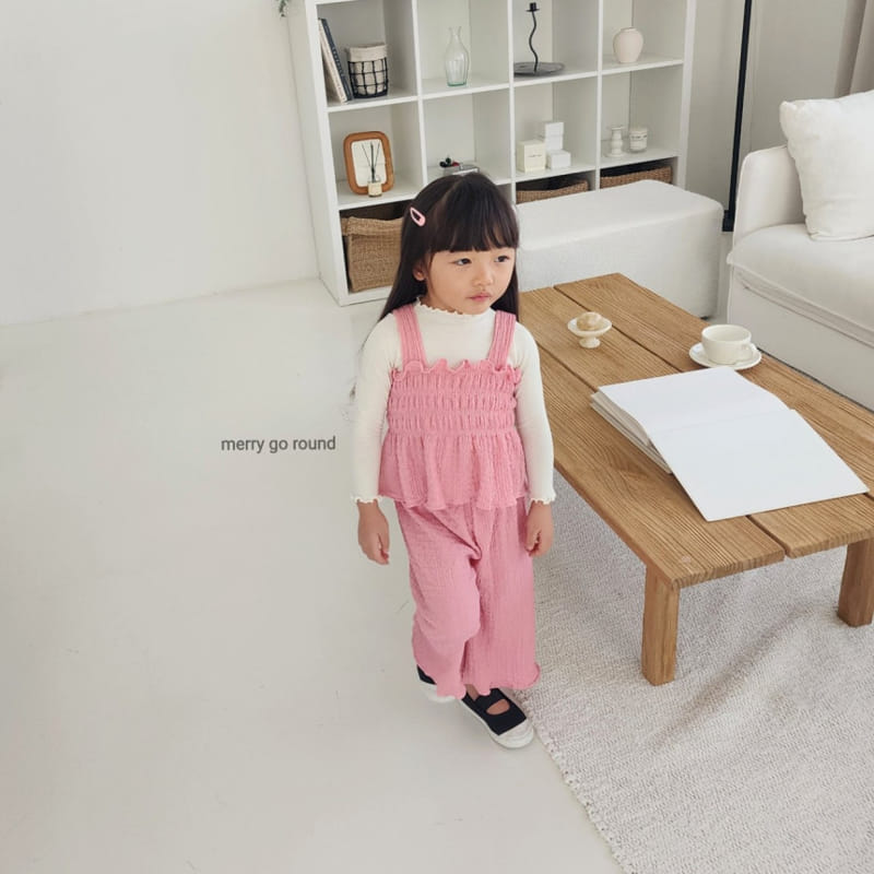 Merry Go Round - Korean Children Fashion - #kidsshorts - Lovely Smoke Top Bottom Set - 8