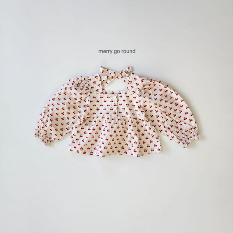 Merry Go Round - Korean Children Fashion - #kidsshorts - Cherry Blouse