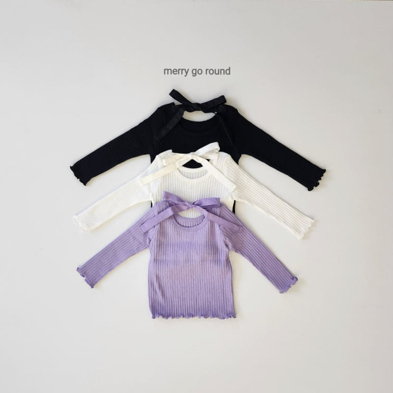Merry Go Round - Korean Children Fashion - #littlefashionista - Rib Ribbon Tee