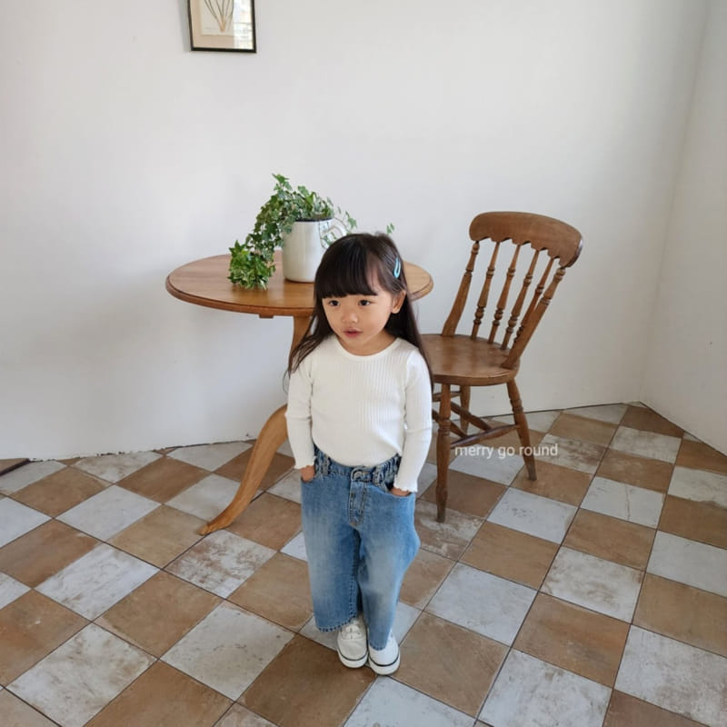 Merry Go Round - Korean Children Fashion - #minifashionista - Rib Ribbon Tee - 3