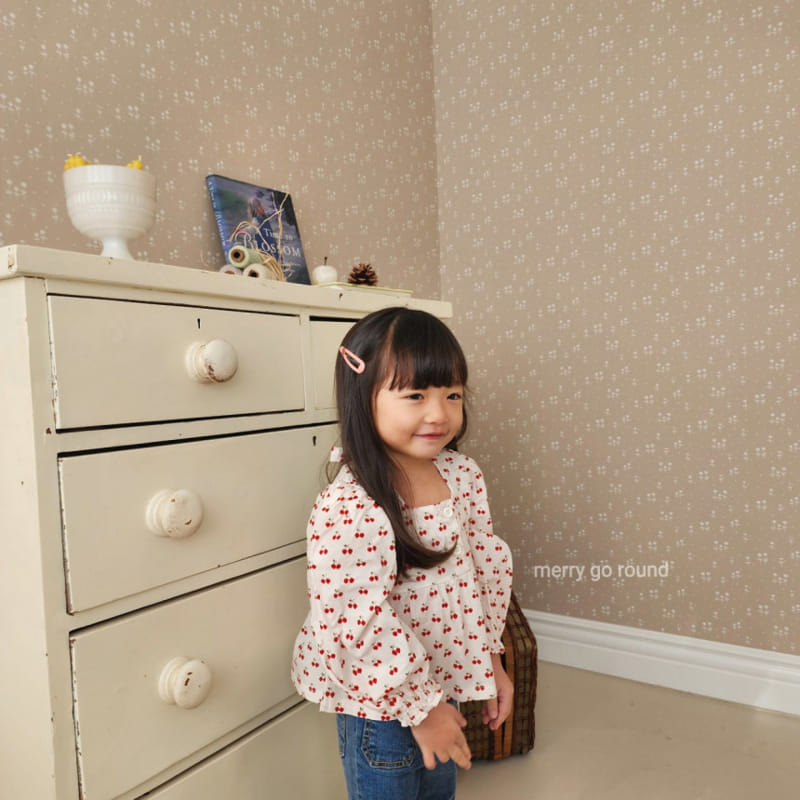 Merry Go Round - Korean Children Fashion - #minifashionista - Cherry Blouse - 7