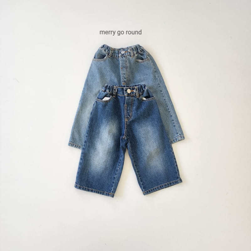 Merry Go Round - Korean Children Fashion - #prettylittlegirls - Wide Denim Pants