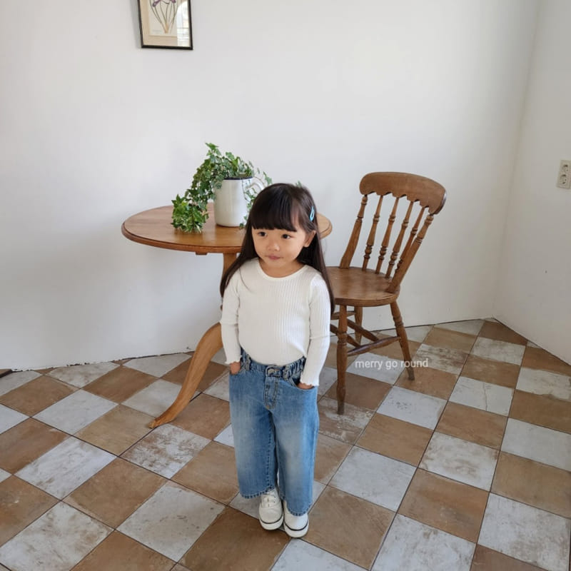 Merry Go Round - Korean Children Fashion - #minifashionista - Rib Ribbon Tee - 4