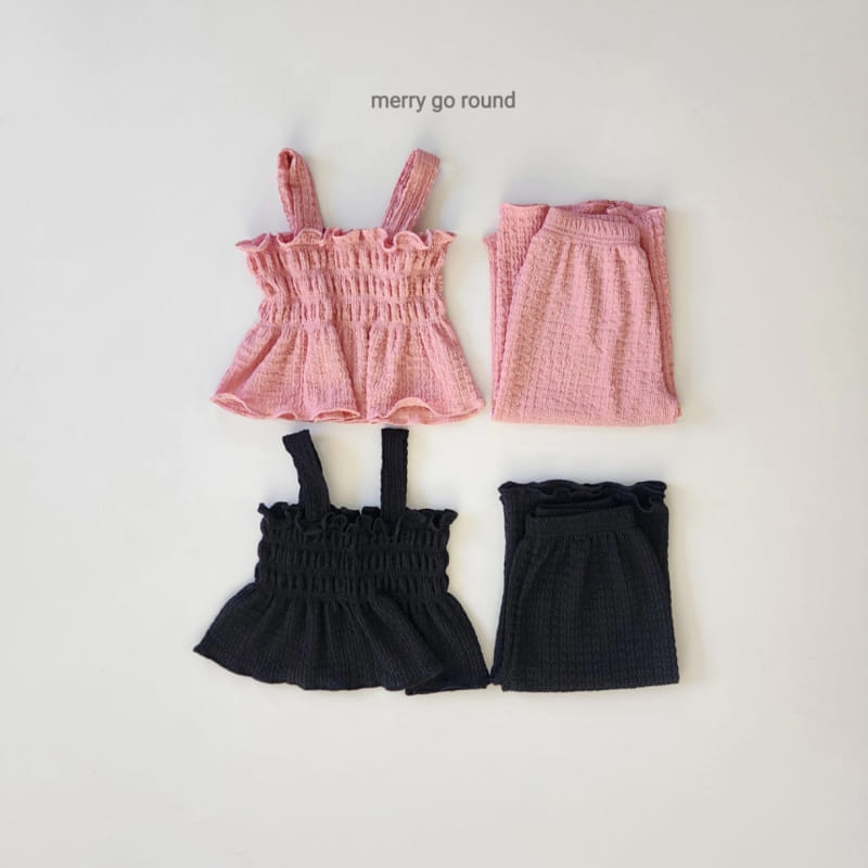 Merry Go Round - Korean Children Fashion - #toddlerclothing - Lovely Smoke Top Bottom Set