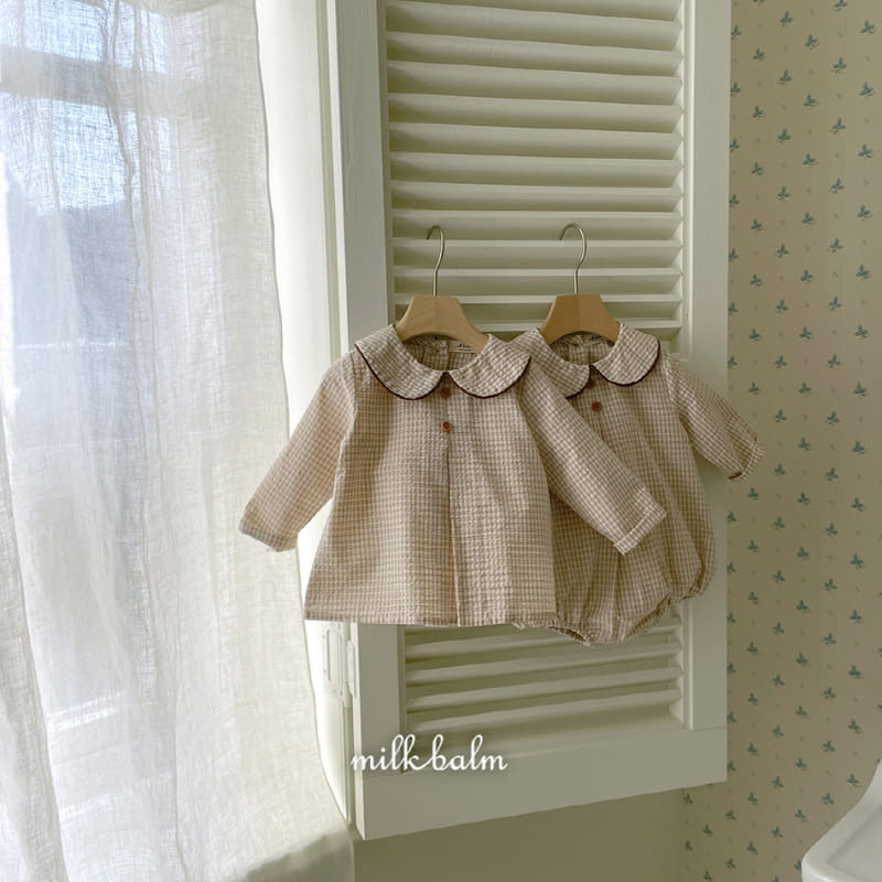 Milk Balm - Korean Baby Fashion - #babyootd - Rea Check Body Suit - 9