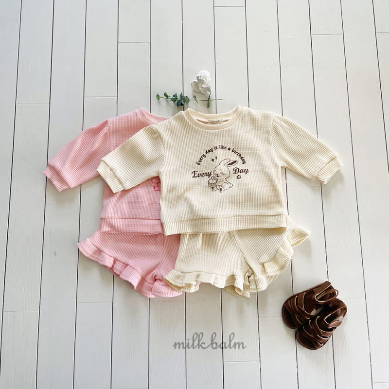 Milk Balm - Korean Children Fashion - #Kfashion4kids - Bunny Frill Top Bottom Set - 8