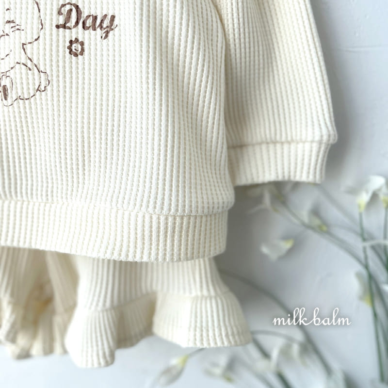 Milk Balm - Korean Children Fashion - #designkidswear - Bunny Frill Top Bottom Set - 2