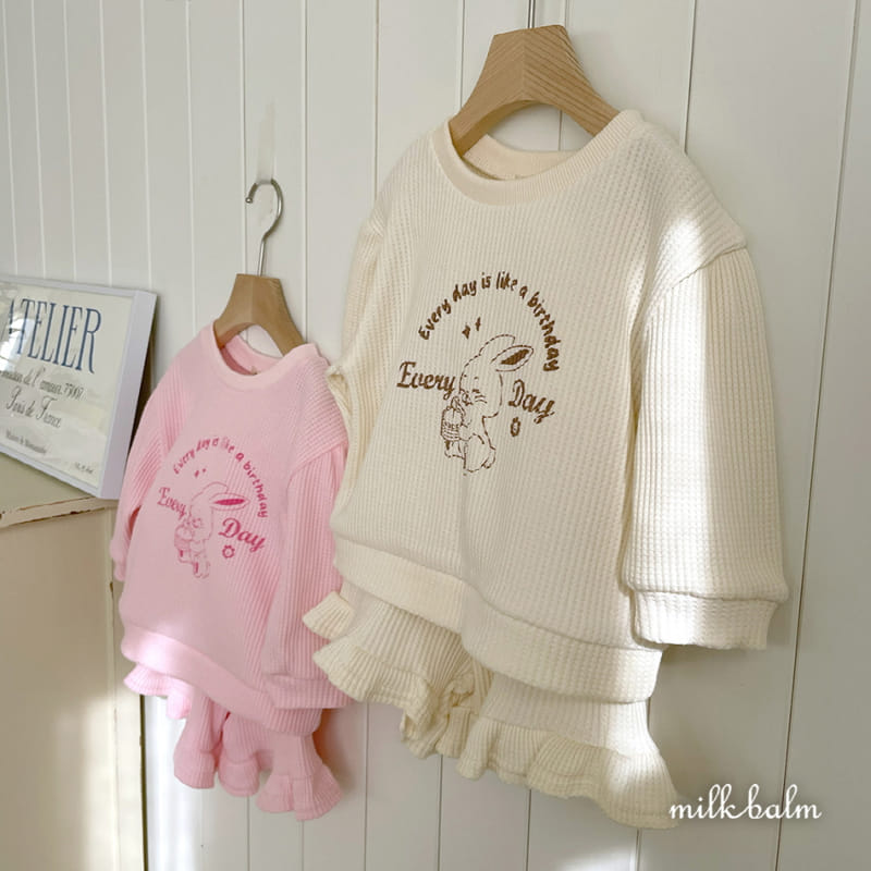 Milk Balm - Korean Children Fashion - #discoveringself - Bunny Frill Top Bottom Set - 3