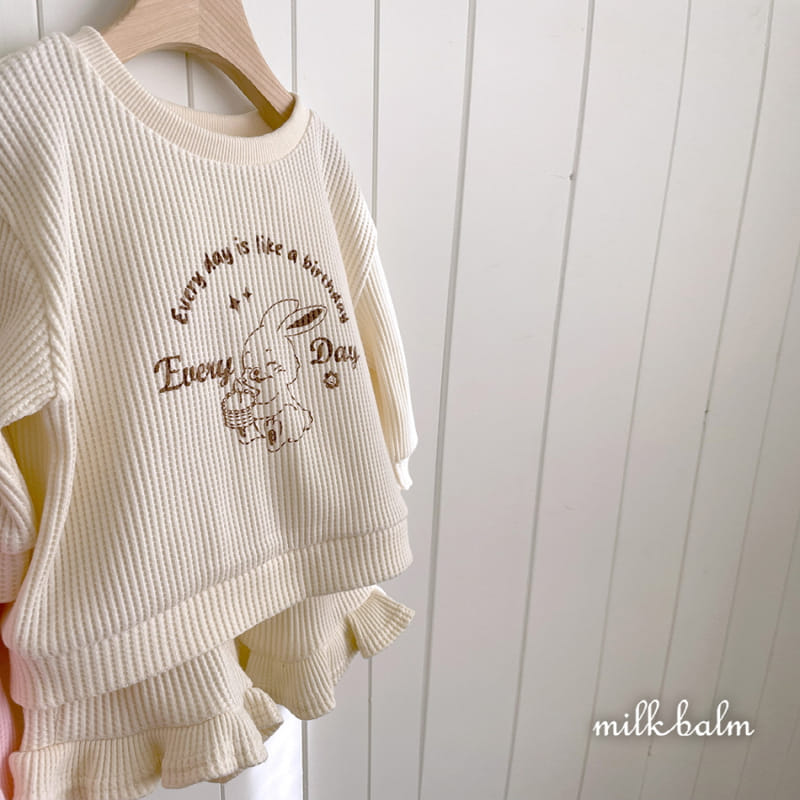 Milk Balm - Korean Children Fashion - #discoveringself - Bunny Frill Top Bottom Set - 4
