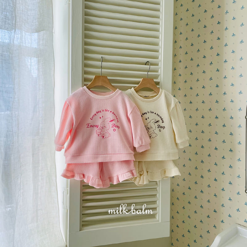 Milk Balm - Korean Children Fashion - #kidsstore - Bunny Frill Top Bottom Set - 6