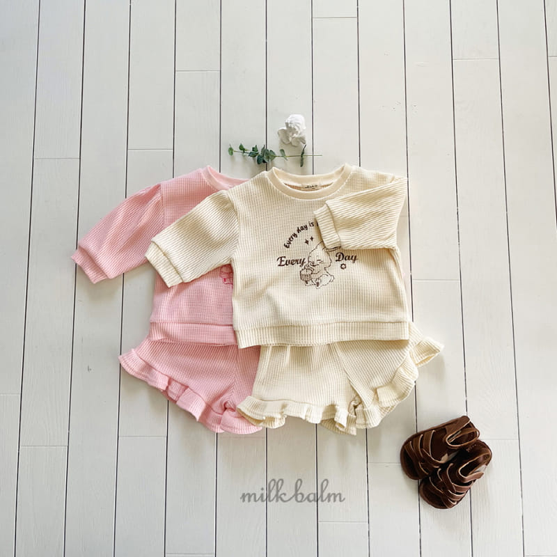 Milk Balm - Korean Children Fashion - #kidzfashiontrend - Bunny Frill Top Bottom Set - 7