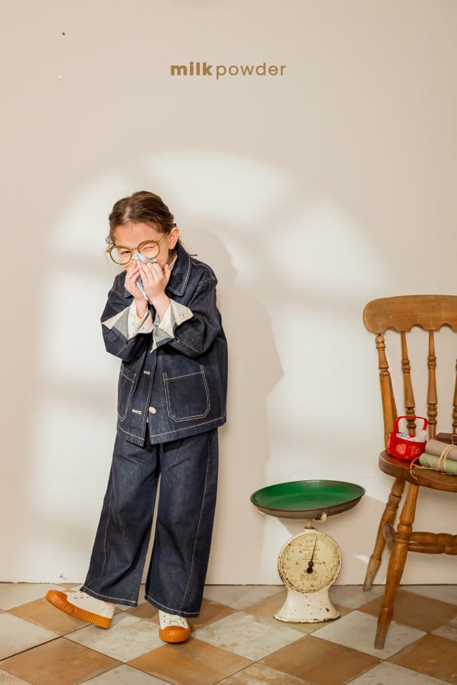 Milk Powder - Korean Children Fashion - #kidsstore - Curve Denim Pants - 4