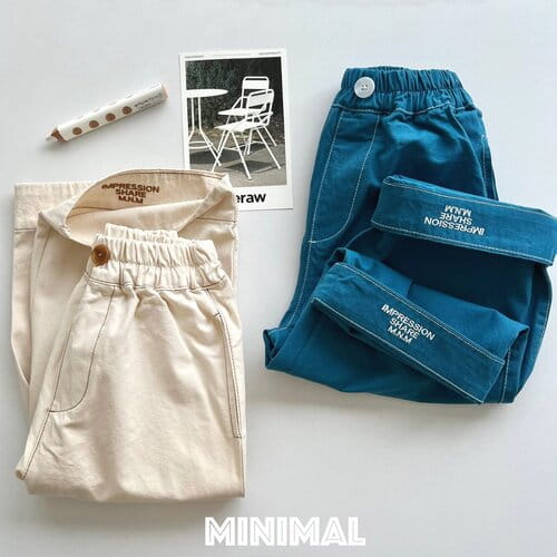 Minimal - Korean Children Fashion - #todddlerfashion - Minimal Embroider Pants