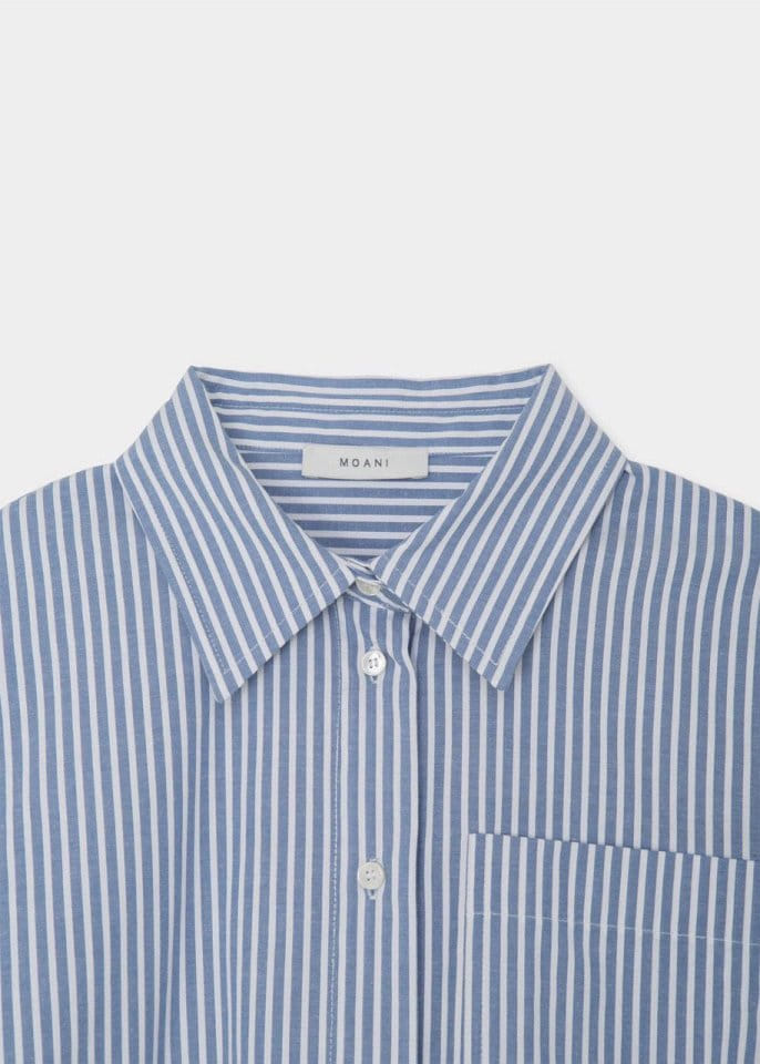 Moani - Korean Women Fashion - #momslook - French Stripe Crop Shirt - 10