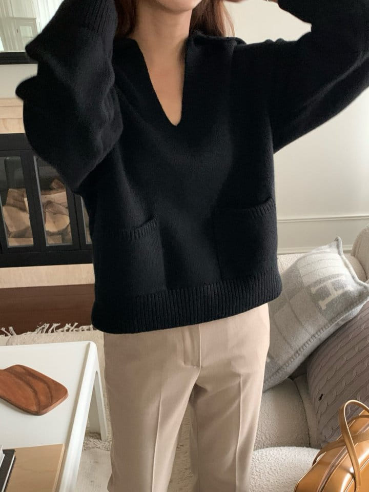 Moani - Korean Women Fashion - #momslook - Kaite Coallar Pocket Knit - 7