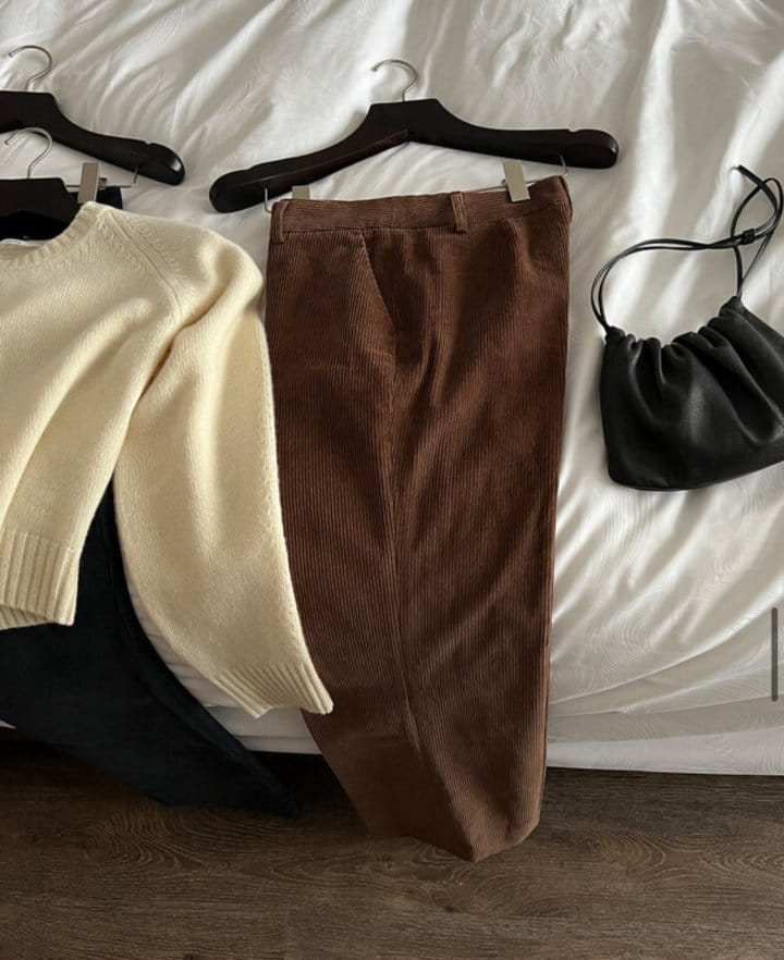 Moani - Korean Women Fashion - #momslook - Corduroy Semi Wide Pants - 7