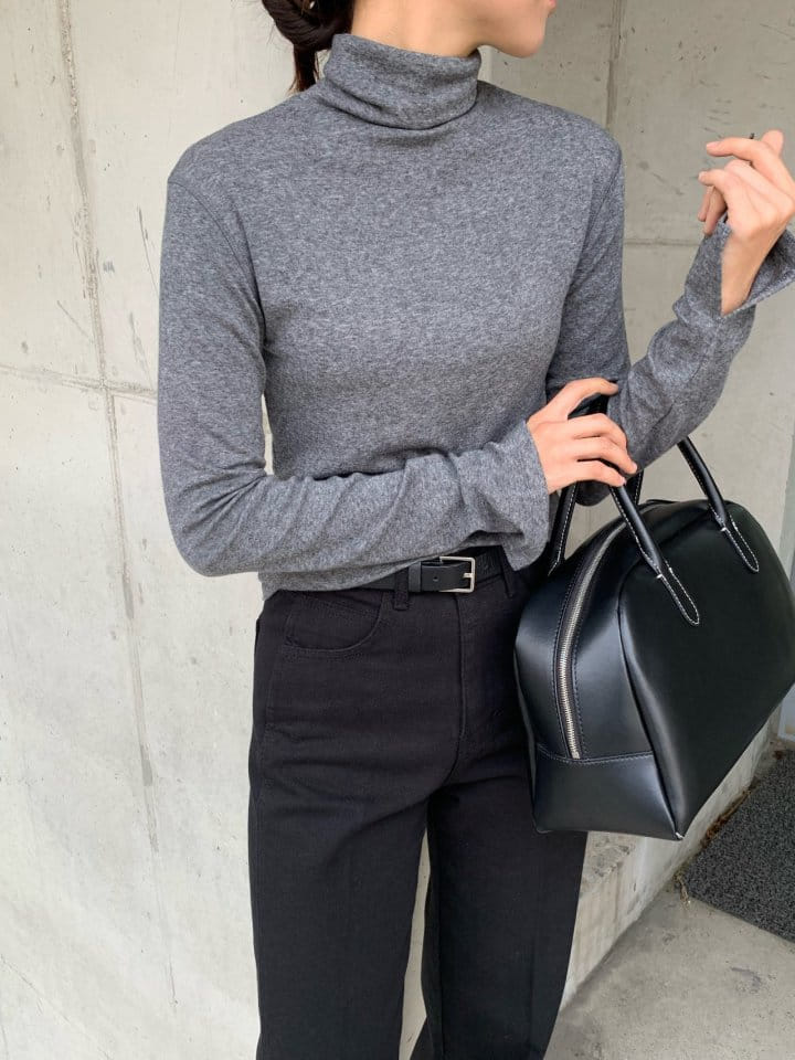 Moani - Korean Women Fashion - #shopsmall - Tencel Wool Turtle Neck Slit Top - 10