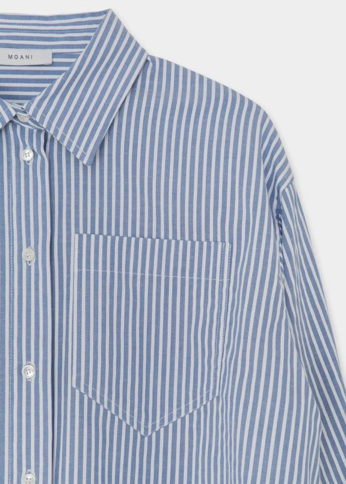 Moani - Korean Women Fashion - #womensfashion - French Stripe Crop Shirt - 11