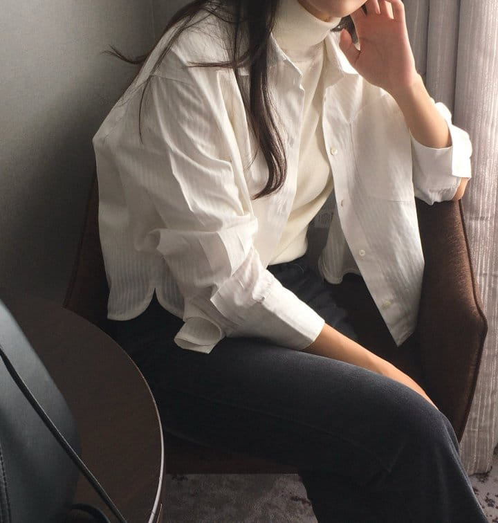 Moani - Korean Women Fashion - #womensfashion - French Stripe Crop Shirt - 7