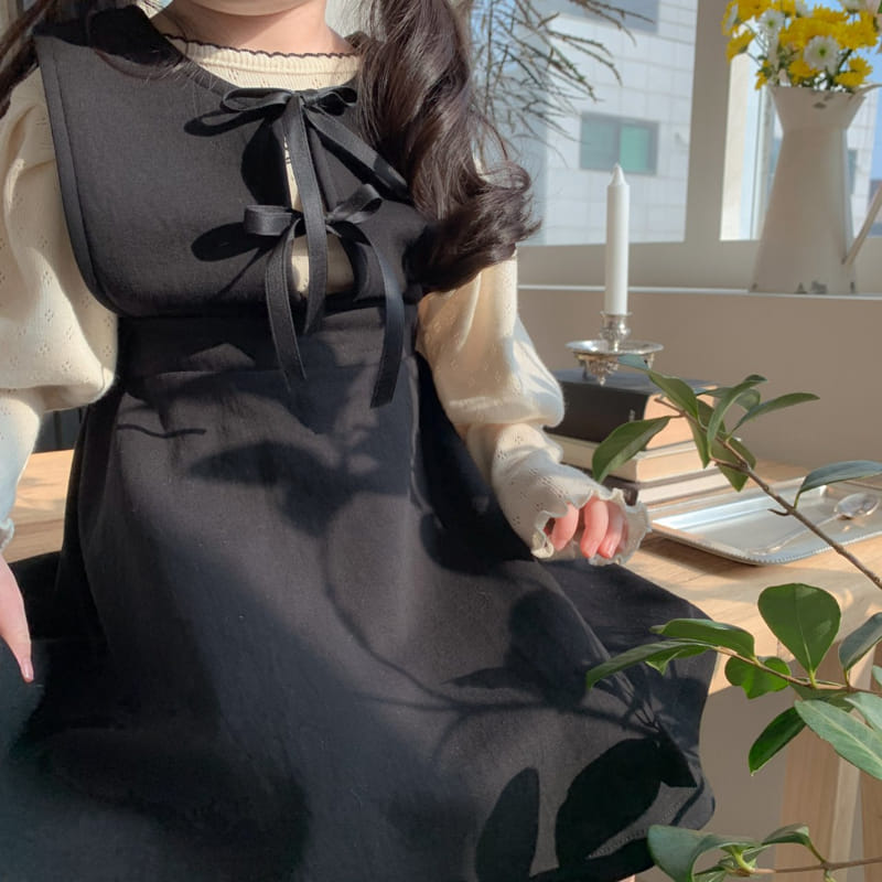 Momo Ann - Korean Children Fashion - #discoveringself - Ribbon One-Piece - 3