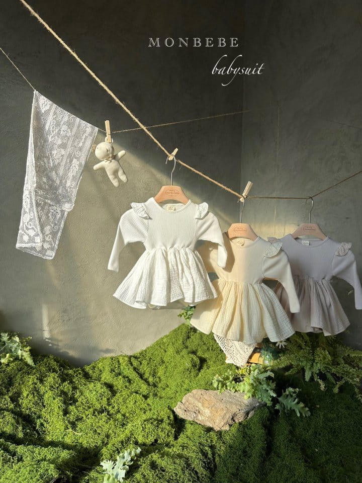 Monbebe - Korean Baby Fashion - #babyoutfit - Natural Body Suit - 5