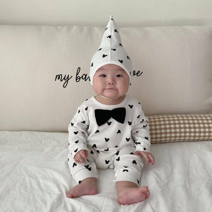 Moran - Korean Baby Fashion - #babyclothing - BoW Tie Body Suit - 2