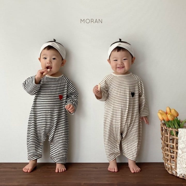 Moran - Korean Baby Fashion - #babyoninstagram - Mono Heart Body Suit