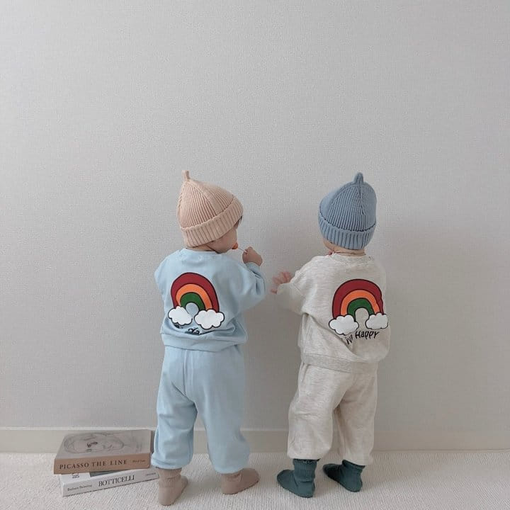 Moran - Korean Baby Fashion - #babyoninstagram - Rainbow Top Bottom Set - 9