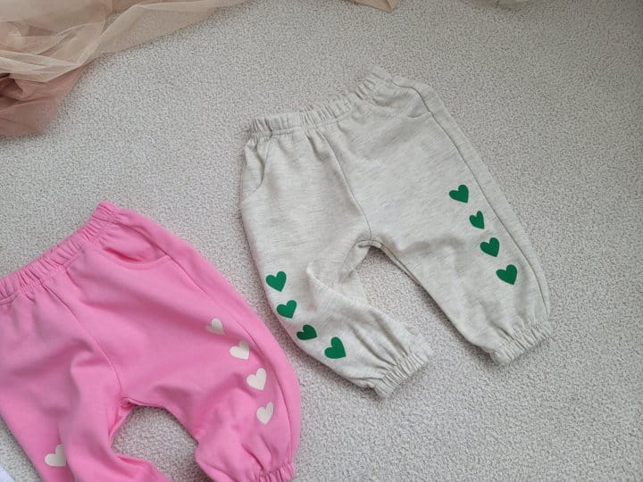 Moran - Korean Children Fashion - #designkidswear - Heart Jogger Pants - 3