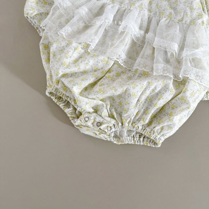 Mos Bebe - Korean Baby Fashion - #babyfashion - Blossom Lace Bosy Suit - 7