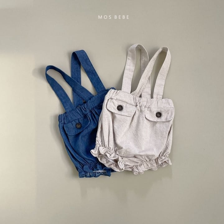 Mos Bebe - Korean Baby Fashion - #babyootd - Frill Bloomers Dungarees