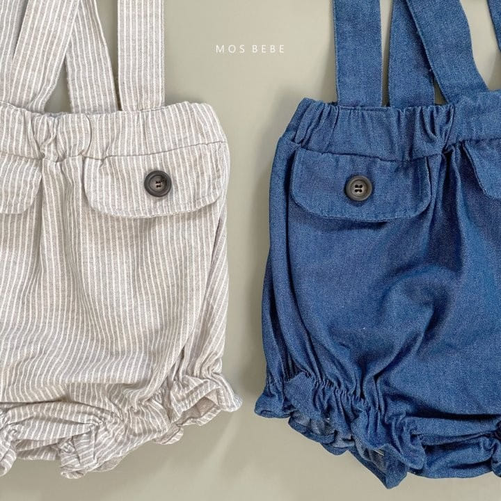 Mos Bebe - Korean Baby Fashion - #babyoutfit - Frill Bloomers Dungarees - 2